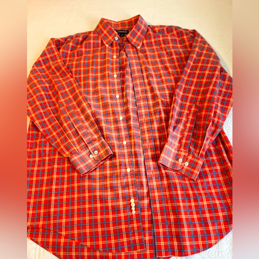 LAND’S END Colorful Plaid Shirt